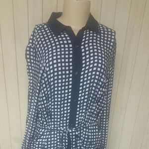 Tommy Hilfiger blue & white checkered shirt dress